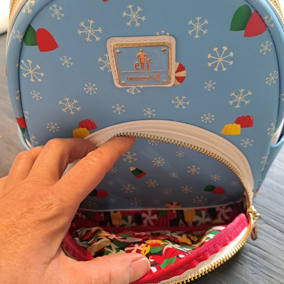 NWT Loungefly Elf Buddy and Friends Backpack and matching wallet - Picture 7 of 10